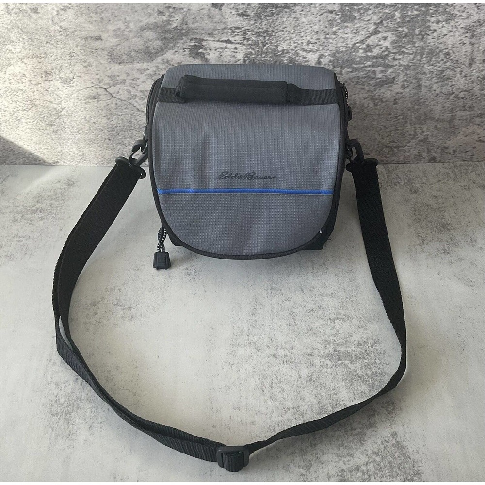 Eddie Bauer Camera Case Crossbody Bag Striped Interior